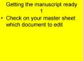Getting the manuscript ready 1 PowerPoint PPT Presentation