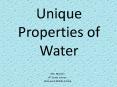 Unique Properties of Water PowerPoint PPT Presentation