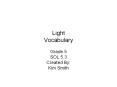 Light Vocabulary PowerPoint PPT Presentation