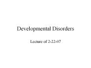 Developmental Disorders