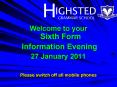 Welcome to your Sixth Form PowerPoint PPT Presentation