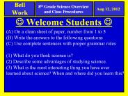 8th Grade Science Overview
