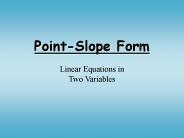 Point-Slope Form