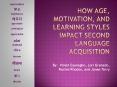 How Age, Motivation, and Learning Styles Impact Second Language Acquisition PowerPoint PPT Presentation