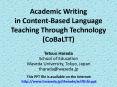 Academic Writing in Content-Based Language Teaching Through Technology (CoBaLTT) PowerPoint PPT Presentation