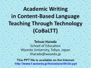 Academic Writing in Content-Based Language Teaching Through Technology (CoBaLTT)