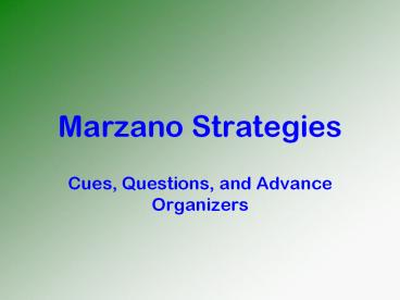 Marzano Strategies