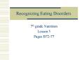 Recognizing Eating Disorders PowerPoint PPT Presentation