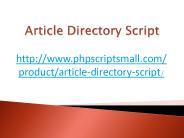 Article Directory Script