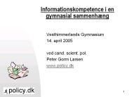 Informationskompetence i en gymnasial sammenh