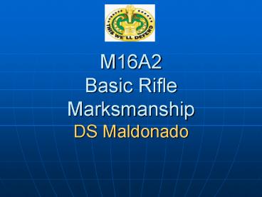 M16A2 Basic Rifle Marksmanship DS Maldonado