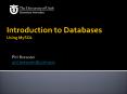 Introduction to Databases Using MySQL PowerPoint PPT Presentation