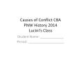 Causes of Conflict CBA PNW History 2014 Lucini PowerPoint PPT Presentation