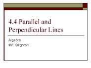 4.4 Parallel and Perpendicular Lines
