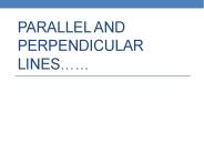 Parallel and Perpendicular Lines