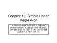 Chapter 10: Simple Linear Regression PowerPoint PPT Presentation