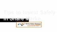Safe share market tips by Money Maker Research Pvt ltd