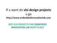 final year vlsi design projects in bangalore