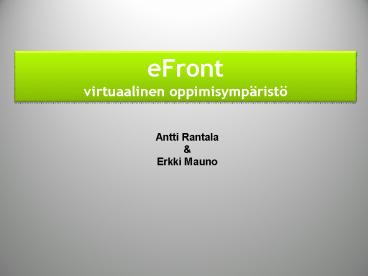 eFront virtuaalinen oppimisymp