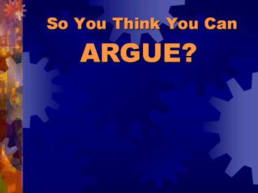 So You Think You Can