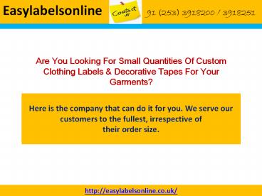 Clothes Labels- Easy Labels Online