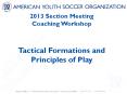2013 Section Meeting Coaching Workshop  Tactical Formations and Principles of Play PowerPoint PPT Presentation