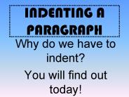 INDENTING A PARAGRAPH