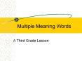 Multiple Meaning Words PowerPoint PPT Presentation