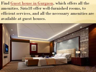Find Superb- Economical Guest House in Gurgaon