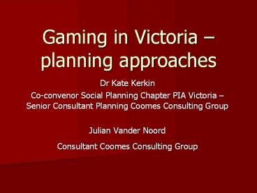 Gaming in Victoria 