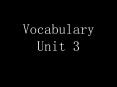 Vocabulary Unit 3 PowerPoint PPT Presentation