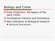 Biology and Crime