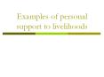 Examples of personal support to livelihoods PowerPoint PPT Presentation