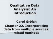 Qualitative Data Analysis: An introduction