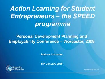 Action Learning for Student Entrepreneurs 