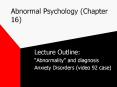 Abnormal Psychology (Chapter 16) PowerPoint PPT Presentation