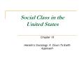 Social Class in the United States PowerPoint PPT Presentation