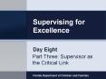 Supervising for Excellence PowerPoint PPT Presentation