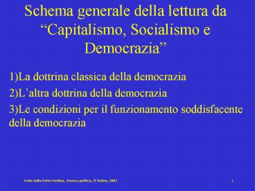 Schema generale della lettura da 