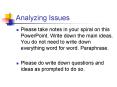 Analyzing Issues PowerPoint PPT Presentation
