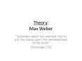 Theory: Max Weber PowerPoint PPT Presentation