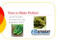 Time to Make Pickles! PowerPoint PPT Presentation