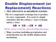 Double Displacement (or Replacement) Reactions