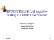 Software Security Vulnerability Testing in Hostile Environment