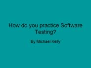 How do you practice Software Testing?
