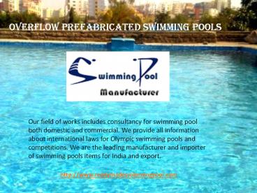 Overflow Prefabricated Swimming Pools