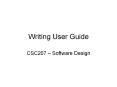 Writing User Guide PowerPoint PPT Presentation