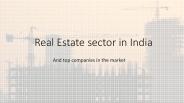 Real Estate sector in India
