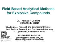 Field-Based Analytical Methods for Explosive Compounds