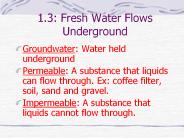 1.3: Fresh Water Flows Underground